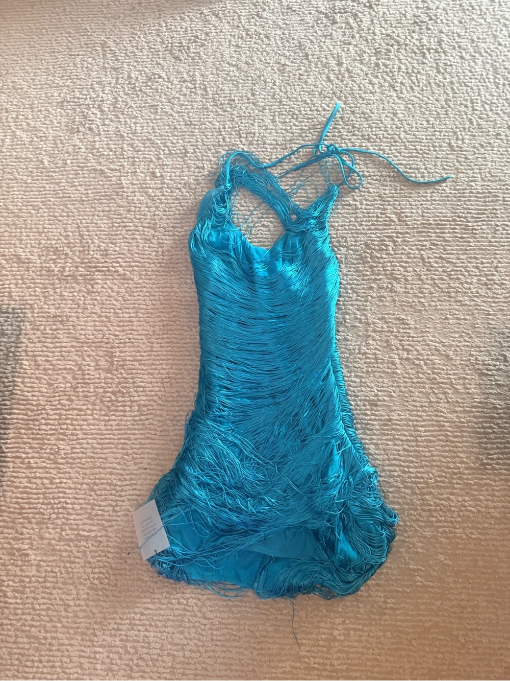 New Michael Costello x REVOLVE Skylar Mini Dress in Turquoise Blue XXS - Picture 7 of 7